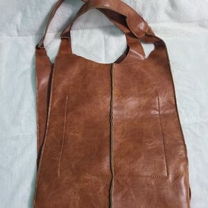 Elegant Brown Faux  Leather Women's Travel Bag